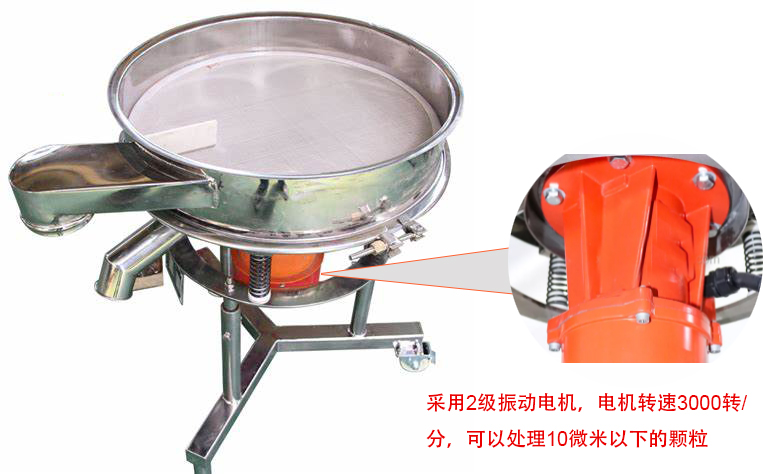 高頻篩特點(diǎn)：框體加高可防止?jié){液往外飛濺；加擋料板可加快排料，提高篩分效率
